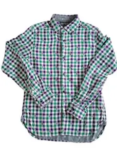 BEAMS HEART 長袖チェックシャツ S スカル柄