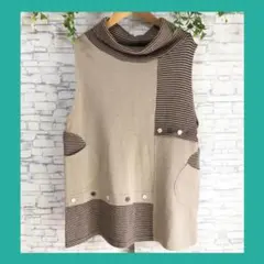 DIAPASON◆ニットチュニック（M-L)　ブラウン系　ノースリーブ　ベスト