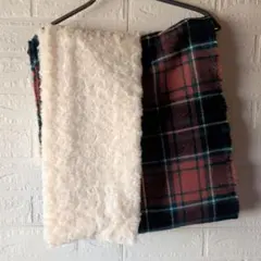 スヌード　チェック　フワフワ　2点