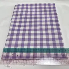 189.オックス生地＊チェック柄＊パープル＊110×50cm