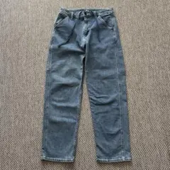 【美品】UNIQLO 321-447522デニムワークパンツ Sサイズ ブルー