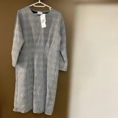 JEUNE MAMAN チェック柄 長袖ワンピース タグ付未使用