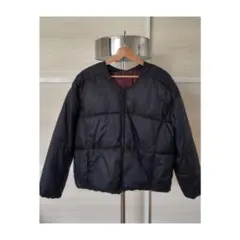 ノーカラー中綿ジャケット（ブラック・Mサイズ）