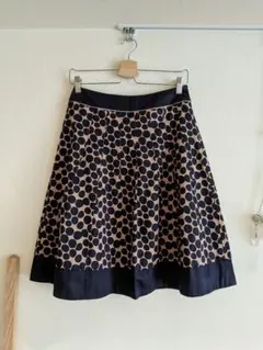 LAURA ASHLEY 紺 x ベージュ ドット柄