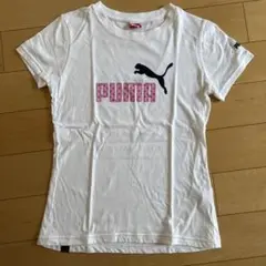 PUMA ホワイト Tシャツ ロゴ入り