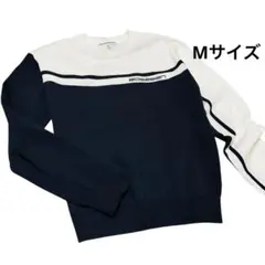 新品 ROSASEN M A-Line アシンメトリー 袖ロゴバイカラーニット