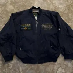 短丈 ネイビー ブルゾン ジャケット ボンバージャケット ヴィンテージ