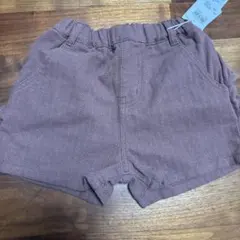 ［新品タグ付き］110cmフリル付きブラウン冬用ショートパンツ