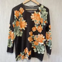 vece ベセ レディース ニット　イタリア製 M ブラウン　花柄