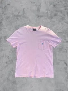 00s POLO RALPH LAUREN 半袖TシャツM 薄ピンク 水色刺繍