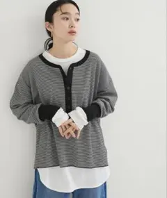 【Healthknit/ヘルスニット】2Pレイヤードヘンリープルオーバー