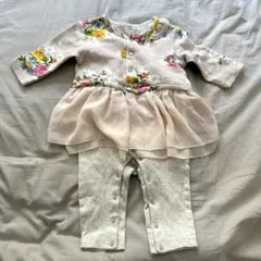 hakka baby 花柄ロンパース Mサイズ　80-90cm