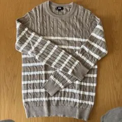 UNIQLO メンズケーブルニット　コットンカシミヤ　M