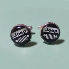 Jeep ジープ　カフスボタン　カフリンクス　ブラック