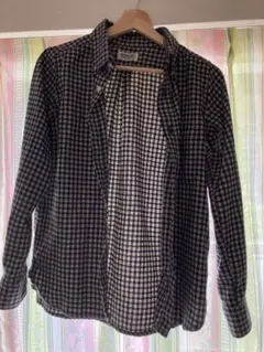 BEAMS BOY ギンガムチェック 長袖シャツ プルオーバー ネイビー M 