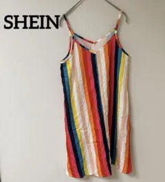 一点限り❣️SHEIN シーン　[S]ストライプ ノースリーブ ミニワンピース