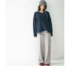 コカ　coca イージーニットパンツ　ラクシーニットパンツ　ズボン　グレー