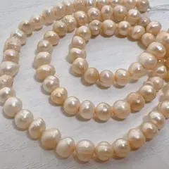 xm294/淡水パール◇艶あり ポスト形 オレンジ系 1連