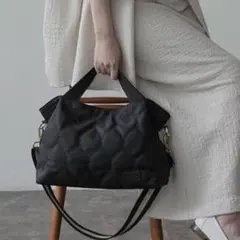 【美品／人気】LIZDAYS 2way キルティングバッグ撥水ブラックB5サイズ