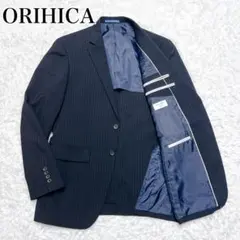 大きいサイズ【美品】オリヒカ AB7 テーラードジャケット ネイビー ストライプ