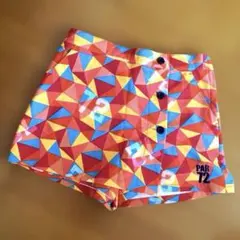 PAR 72 幾何学模様 レディースショートパンツ　オレンジ