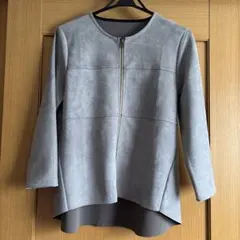 スエードジャケット ノーカラージャケット