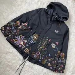 go slow caravan コードクロスパネル 刺繍 モッズコート 黒 音楽