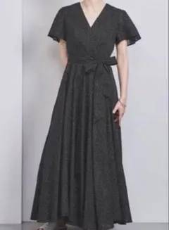 美品 マリハ 春の月のドレス ドット 水玉 ロングワンピース マキシ丈 M