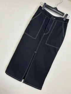 ★美品★ZARA ザラ　タイトロングスカート 黒 白　スポーツ XS(SS)