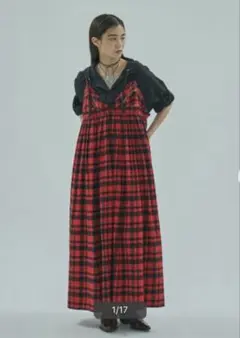 ROSE BUD チェックキャミロングワンピース