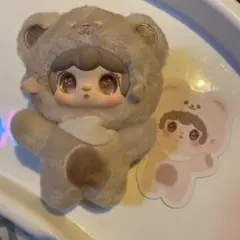 ヨーキー yooki V4 咬一口小熊 ぬいぐるみ マスコット　ベージュ　⑤
