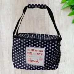 Harrods 保冷バッグ ドット ネイビー ランチバッグ