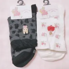 サンリオ　マロンクリーム　靴下2足セット　刺繍ワンポイントソックス