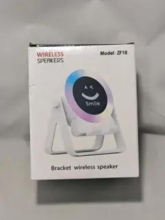スピーカー兼スマホスタンド　黒　 カラフルな環境ライト 360°回転可能