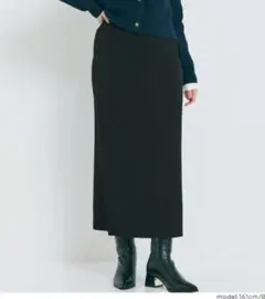 coca コカ ウォッシャブル ミラノリブナロースカート ブラック