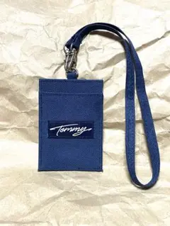 Tommy ネイビー ストライプ パスケース