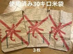 【使用済み】米袋　30kg 3枚　ハンドメイド　クラフト　バッグ