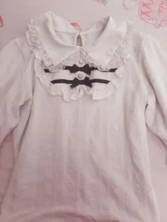 NOEMIE ダブルリボンケーブルジャガードシャツ