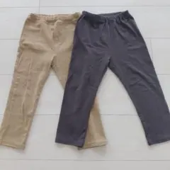 無印良品*ズボン 100cm、ベージュ&グレー