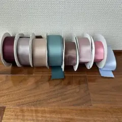 青山リボン　両面　サテンリボン　40mm幅　8色セット