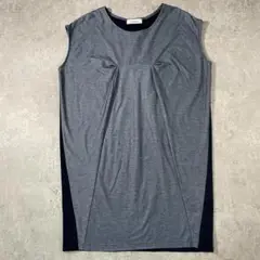 【美品】le chanter ルシャンテ ノースリーブ グレー×ネイビー F