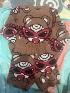 ヒスミニ アウター テディ 100cm ヒスミニ テディ モノグラム セットアップ ジャージ 100cm