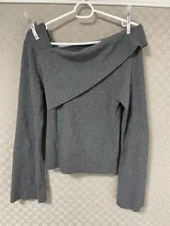 ワンショルダー グレー セーター