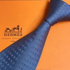 HERMES エルメス ネクタイ ファソネ ライトブルー H柄 ジャガード