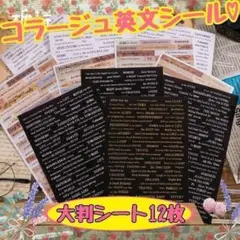 ♥匿名配送♥ コラージュ英文シール 字里行間 コラージュ素材 紙モノ まとめ売り