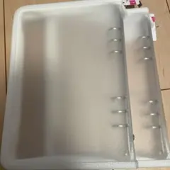 ダイソー 6リングファスナーケース 2個セット(ホワイト)