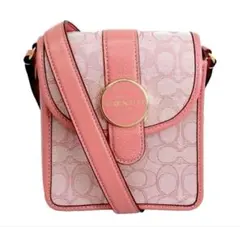 COACH ピンク ロゴパターン ショルダーバッグ