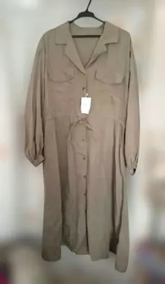 INGNI サテン開襟ドロストロングシャツワンピース M