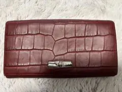 Longchamp 長財布 クロコ型押し ボルドーのサムネイル