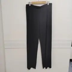 ユニクロ プリーツストレートパンツ 黒 XLサイズ